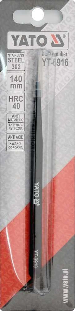 YATO tiesus antistatinis pincetas 140 mm su danga 6916