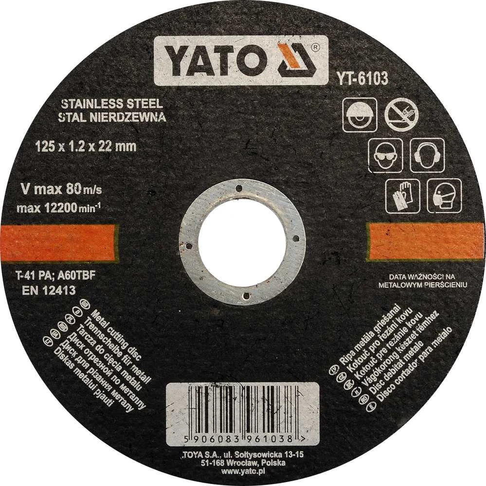 Yato Toya Sa Poland Pjovimo diskas metalui | 125x1.2x22,23 (YT-6103)