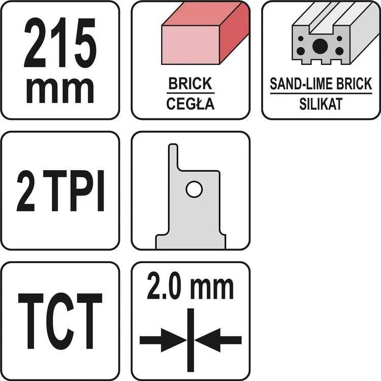 Toya Sa Poland YATO PJŪKLĖS DIENAS SILIKATAMS IR POROTERM 215mm