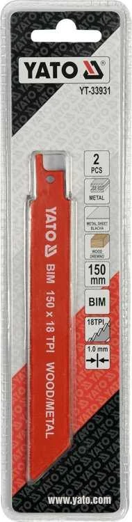 Yato Toya Sa Poland Pjūkliukai stumdomam siaurapjūkliui | metalui | BIM 150 mm 18TPI 2 vnt. (YT-33931)