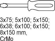 YATO DRAWER INSERT SREWDRIVERS 7 vnt. 5535