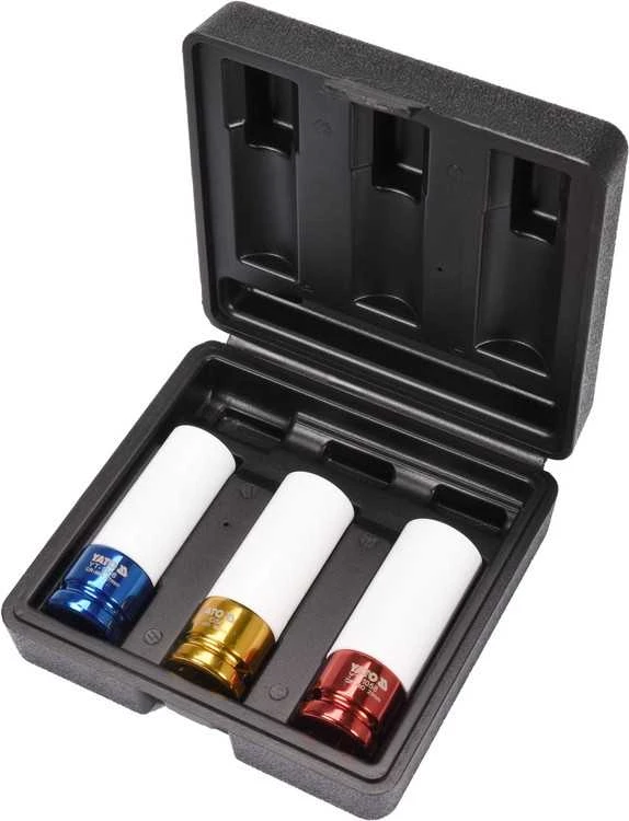Yato Plonasienių smūginių galvučių rinkinys su apsaugom, 12,5 mm (1/2"), 17/19/21 mm, 3 vnt. (YT-1056)