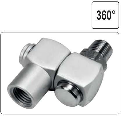 Yato Toya Sa Poland Pneumatinė jungtis šarnyrinė 360° | 6.3 mm (1/4") vidinis / išorinis sriegis (YT-24130)