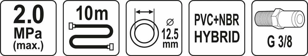 Yato Toya Sa Poland Pneumatinė žarna | Hybrid | 12,5 mm x 10 m (YT-24236)