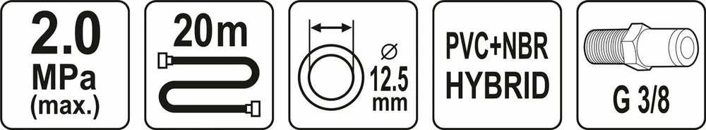 Yato Toya Sa Poland Pneumatinė žarna | Hybrid | 12,5 mm x 20 m (YT-24237)
