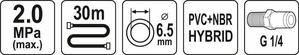 Yato Toya Sa Poland Pneumatinė žarna | Hybrid | 6,5 mm x 30 m (YT-24232)