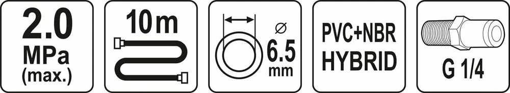 Yato Toya Sa Poland Pneumatinė žarna | Hybrid | 6,5 mm x 10 m (YT-24230)