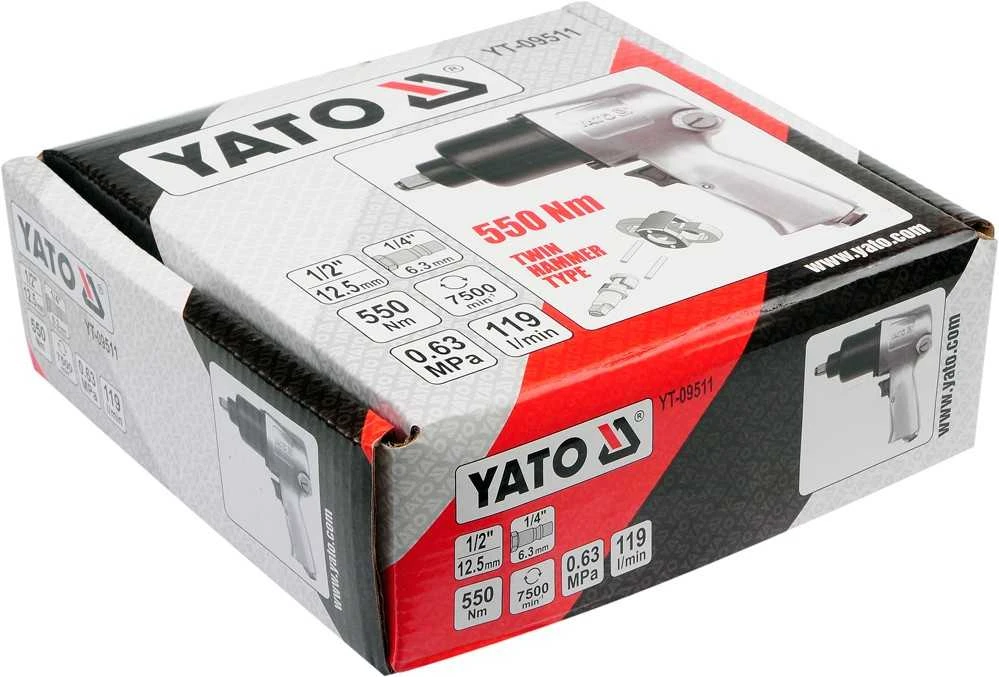 Yato Toya Sa Poland Pneumatinis smūginis veržliasukis | 12.5 mm (1/2") | 550 Nm (YT-09511)
