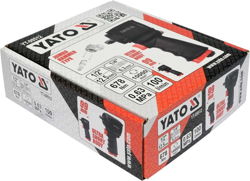 Toya Sa Poland YATO PNEUMATINIS SMŪGINIS VERŽTAKLIS 1/2 "678 Nm SHORT