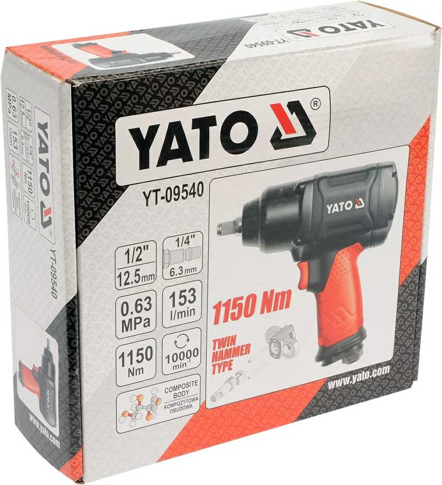 YATO Smūginis veržliasukis pneumatinis 1150NM 1/2" 09540
