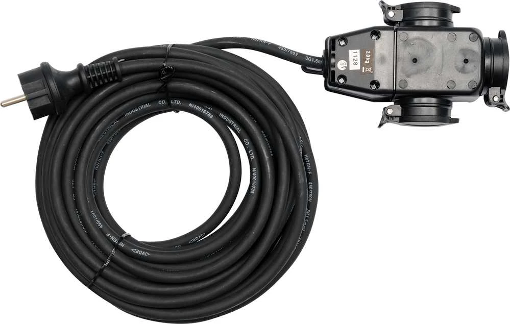 YATO ilgiklis su 3 lizdais 10m 3x1,5mm2 IP44 16A H07RN-F 8116