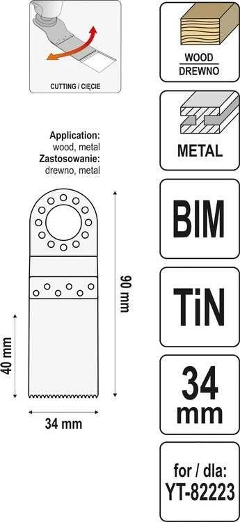 YATO BRZESZCZOT WGŁĘBNY DO NARZĘDZIA WIELOFUNKCYJNEGO BIM-TIN 34 x 90mm