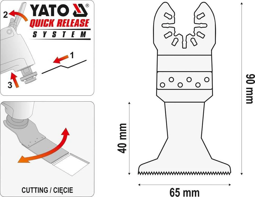 Yato Toya Sa Poland Priedas daugiafunkciniam įrankiui | BIM-TIN | 90 mm / 65 mm (YT-34713)
