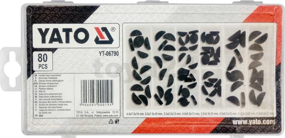 Yato Toya Sa Poland Pusmėnulių (Woodruff key) rinkinys 80 vnt. (YT-06790)