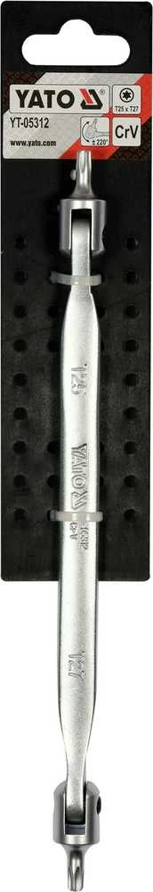 Toya Sa Poland Raktas šarnyrinis dvipusis | T-Star (Torx) T25XT27 (YT-05312)