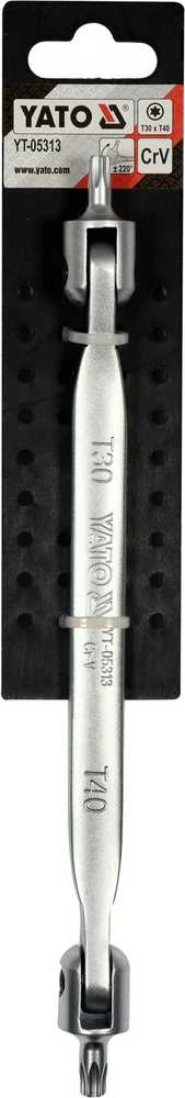 Toya Sa Poland Raktas šarnyrinis dvipusis | T-Star (Torx) T30XT40 (YT-05313)