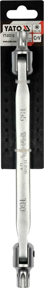 Toya Sa Poland Raktas šarnyrinis dvipusis | T-Star (Torx) T55XT60 (YT-05315)