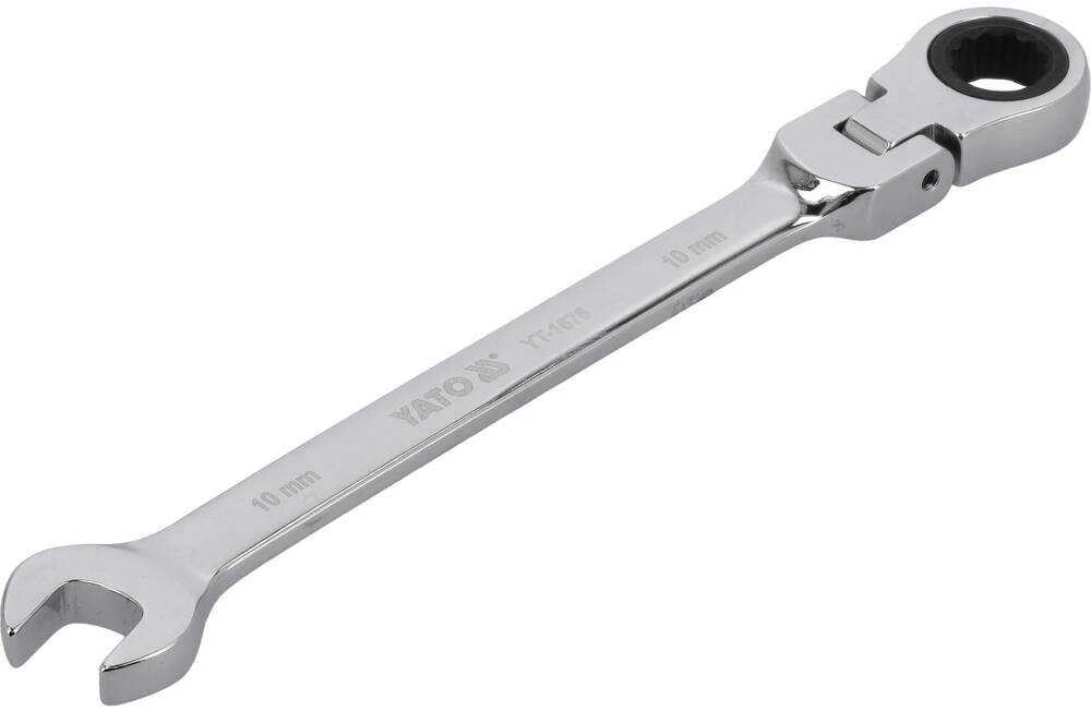 YATO KLUCZ PŁASKO-OCZKOWY Z GRZECHOTKĄ 10mm, Z PRZEGUBEM 1676