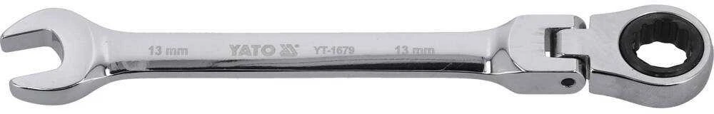 YATO KLUCZ PŁASKO-OCZKOWY Z GRZECHOTKĄ 13mm, Z PRZEGUBEM 1679