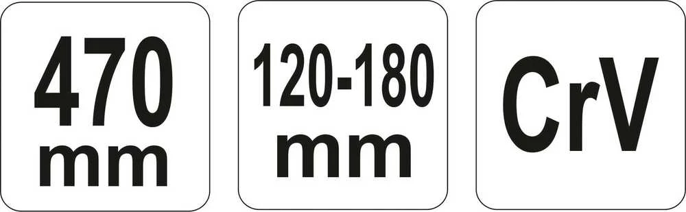 Yato Toya Sa Poland Raktas užmetamas su varžtu Cr-V, 120-180 mm (YT-01679)