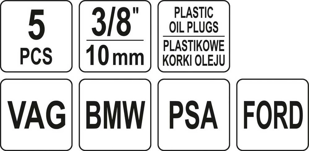 YATO KLUCZE DO PLASTIKOWYCH KORKÓW OLEJU