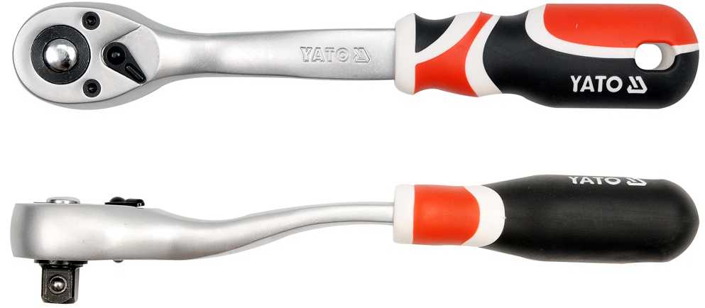YATO išlenkta terkšlė 1/2" YT-0732, 72 dantys, greitos fiksacijos