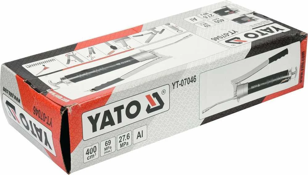 Yato tepalo švirkšto dėžutė su techninėmis specifikacijomis