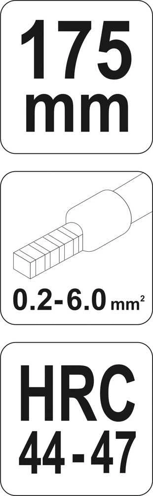 YATO SZCZYPCE DO ZACISKANIA KONEKTORÓW 0,2 do 6,0mm2 2305