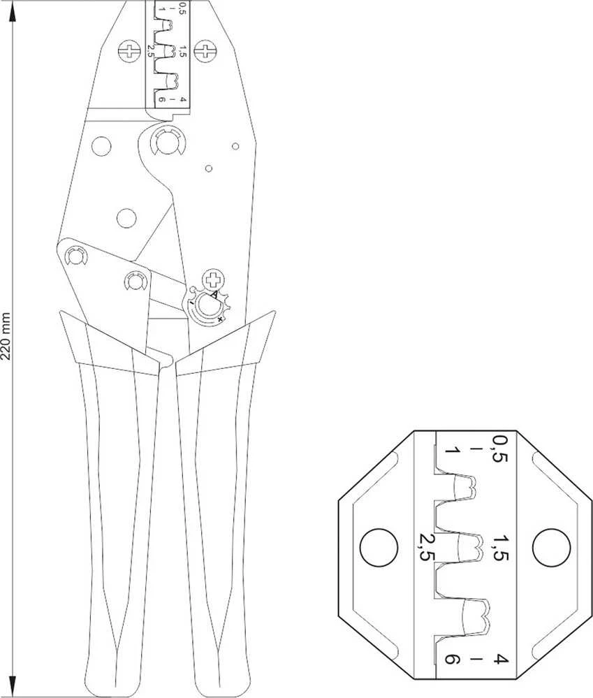 YATO replės jungtims 0.5-6.0mm2 2300