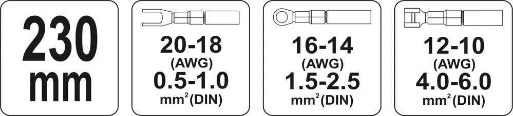 YATO replės jungtims 0.5-6.0mm2 2300