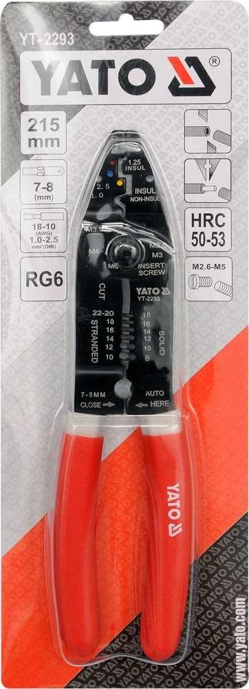 YATO Laidų nužievinimo replės 215mm 0,64-2,6mm 2293