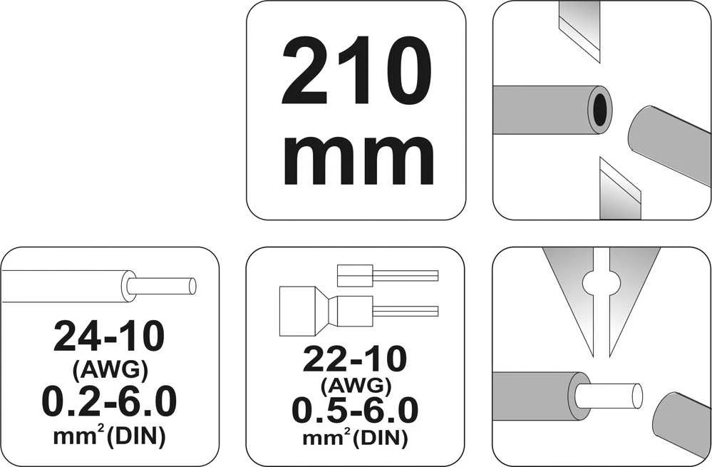 YATO Laidų nužievinimo replės 210mm 0,5-6,0mm WIELOFUNKCYJNE 2278