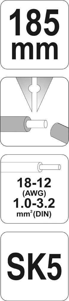 YATO ŚCIĄGACZ IZOLACJI AUTOMATYCZNY 170mm, 1,0 do 3,2mm2 2316