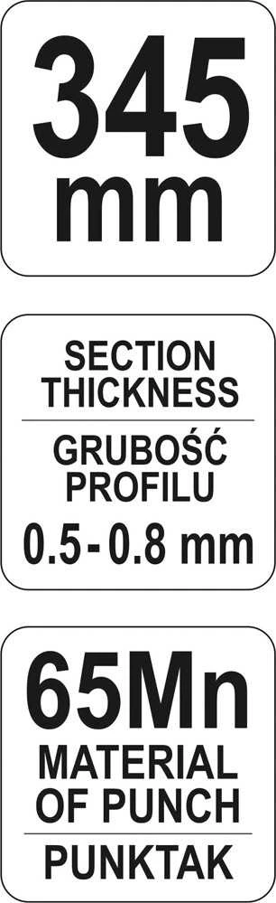 Replės gipso profilių sujungimui Yato YT-5131; 345 mm