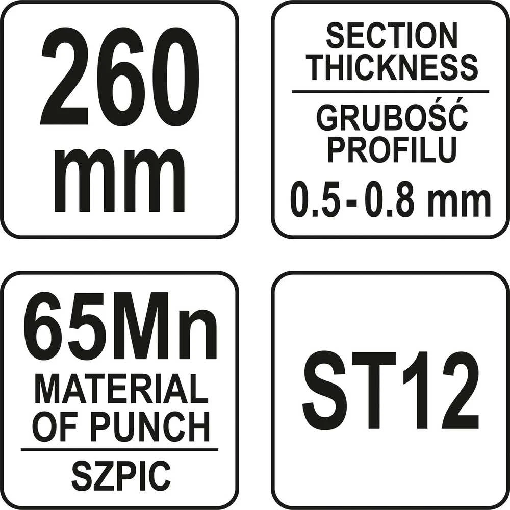 Toya Sa Poland Replės profilių sujungimui | 260 mm