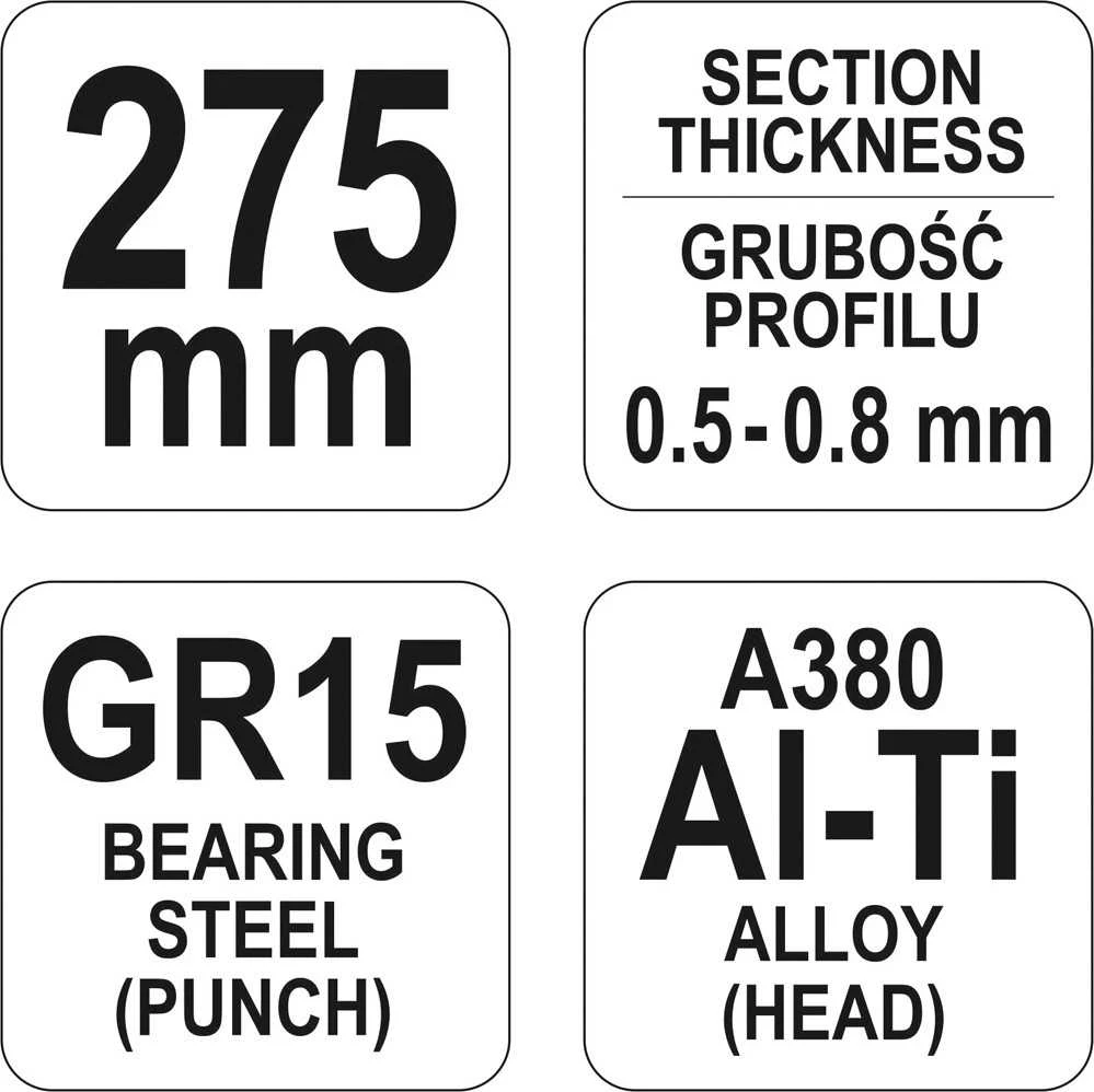 Toya Sa Poland YATO PROFILIŲ SUJUNGIMO replės 275 mm YT5130