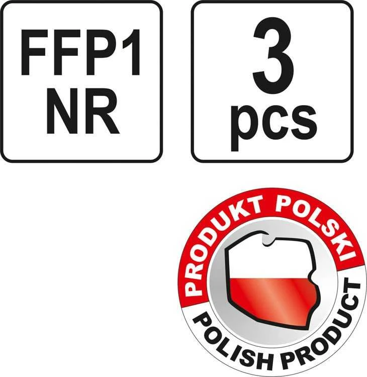 YATO DULKIŲ KAUKĖS 3 vnt. FFP1/P