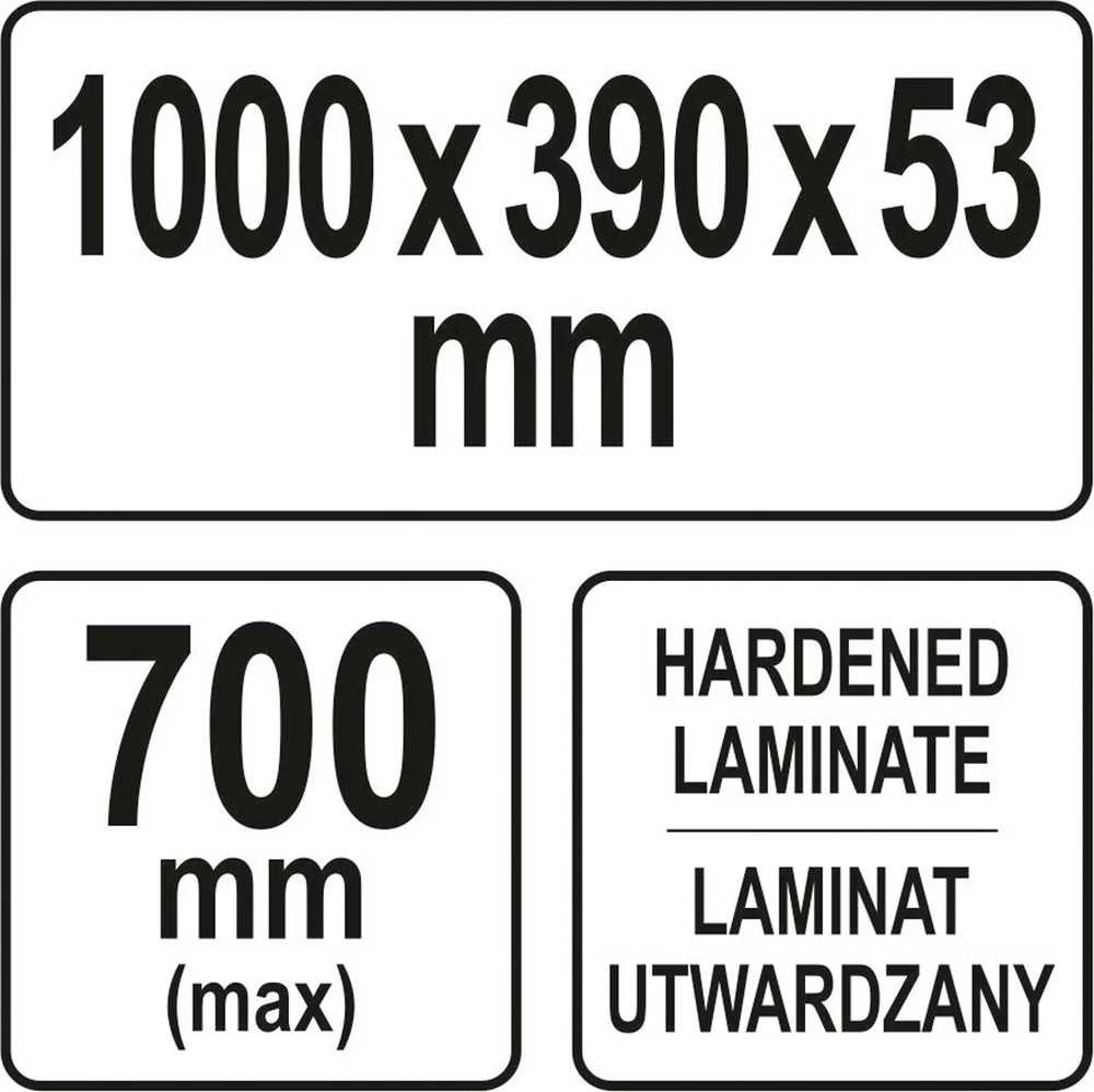 Yato šablonas virtuvinio stalviršio sujungimams, 1000 x 390 x 53 mm (YT-70890)