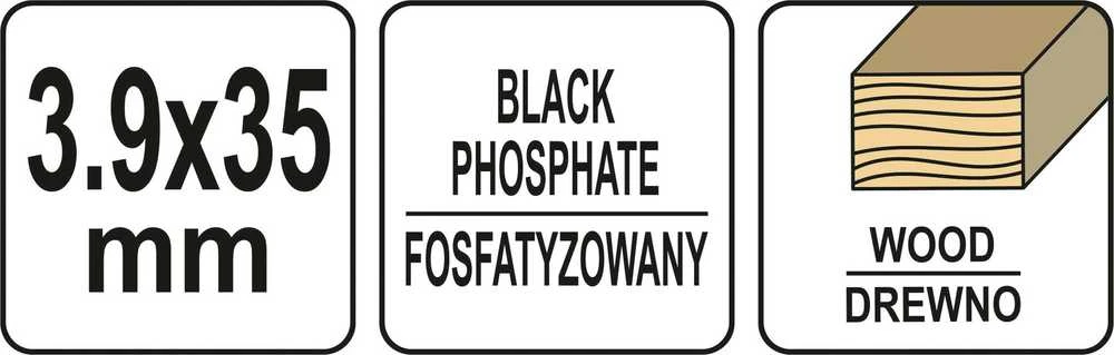 Yato Toya Sa Poland Savisriegiai į medį | fosfatuoti | ant juostelės | 3,5 x 35 mm | 1000 vnt. (YT-09460)