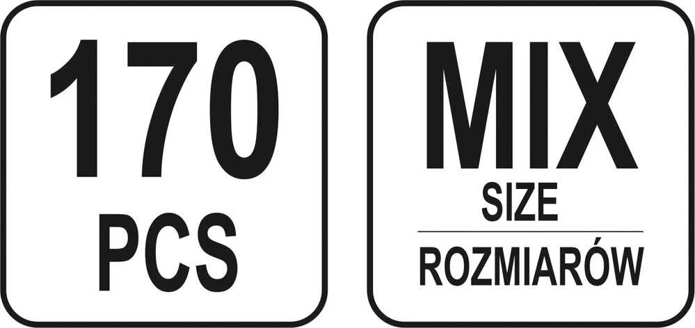 YATO VARŽTŲ/PLOVĖLIŲ RINKINYS KĖBULUI 170 vnt. MIX