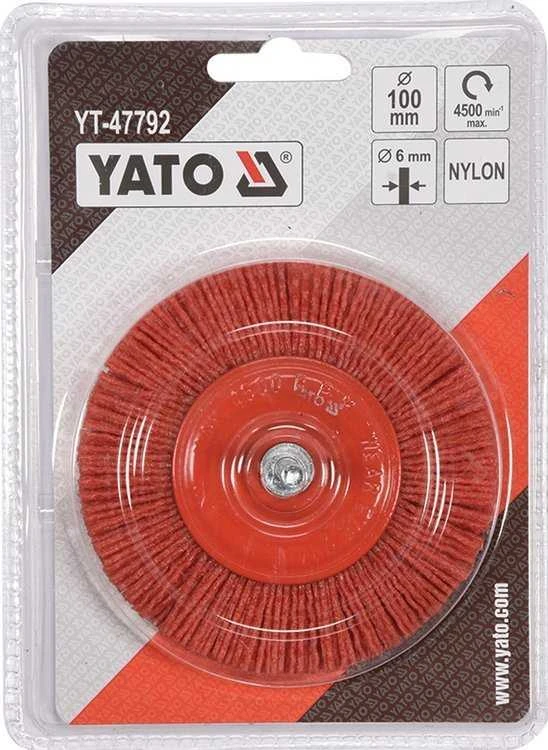 YATO DISKINIS ŠEPETĖLIS SU BOTONU 100mm NAILONAS
