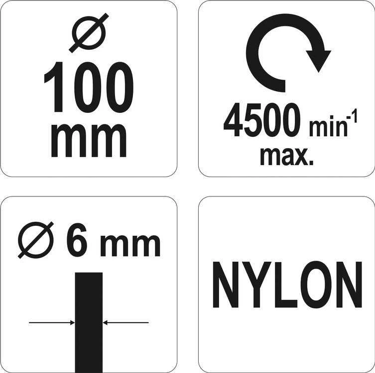 YATO DISKINIS ŠEPETĖLIS SU BOTONU 100mm NAILONAS