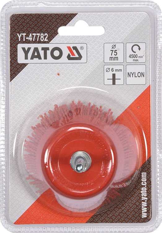 YATO DISKINIS ŠEPETĖLIS SU BOTONU 75mm NAILONAS