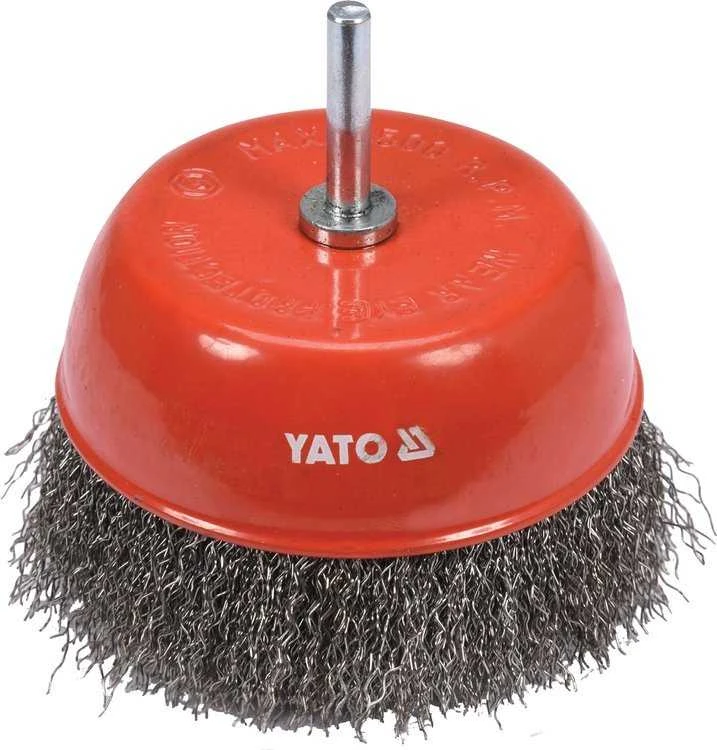 YATO TAČIAU ŠEPEČETĖLIS SU BOTONU 100mm INOX