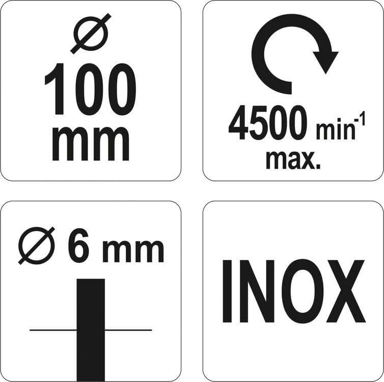 YATO TAČIAU ŠEPEČETĖLIS SU BOTONU 100mm INOX