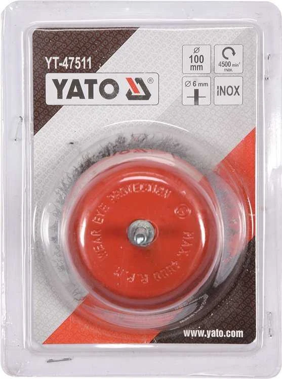 YATO TAČIAU ŠEPEČETĖLIS SU BOTONU 100mm INOX