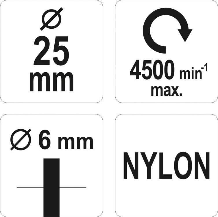 YATO mygtukų šepetėlis SU 25 mm NAILONINIU BOTU