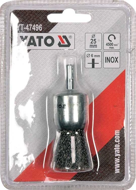 Yato Toya Sa Poland Šepetys teptuko tipo su kotu | nerūdijantis plienas | INOX | 25 mm (YT-47496)