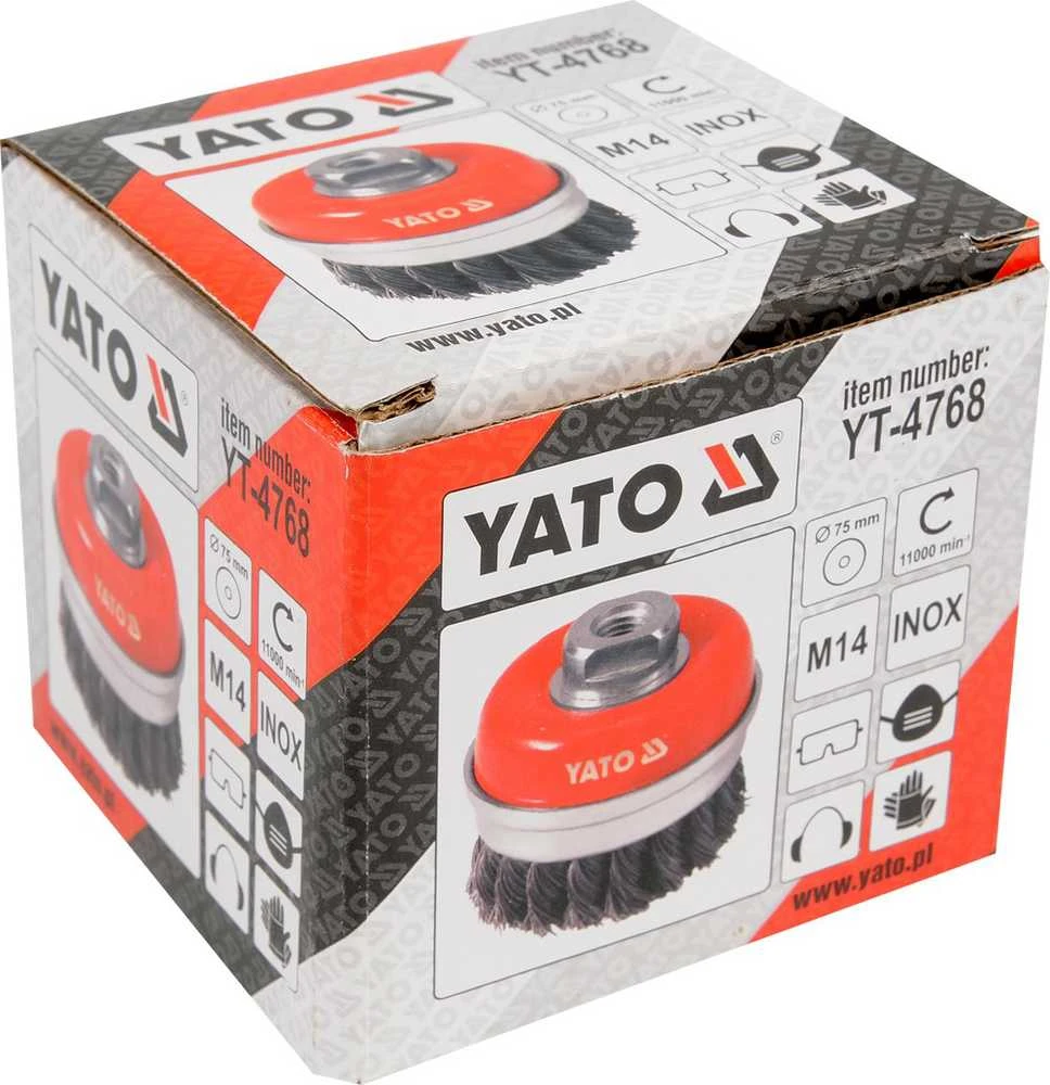 Toya Sa Poland YATO BUT šepetys 60 mm, M14 sriegis, susukta viela - INOX 4768
