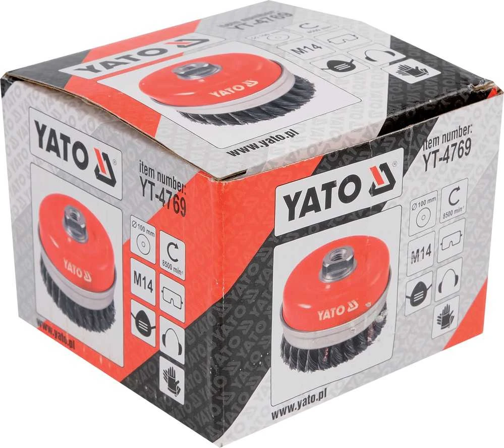 YATO BET šepetėlis 100 mm, M14 sriegis, susukta viela 4769